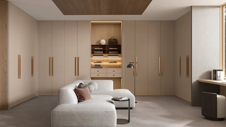 a living room with a couch and a table