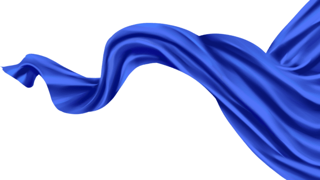 a blue silky fabric with a flowing blue fabric
