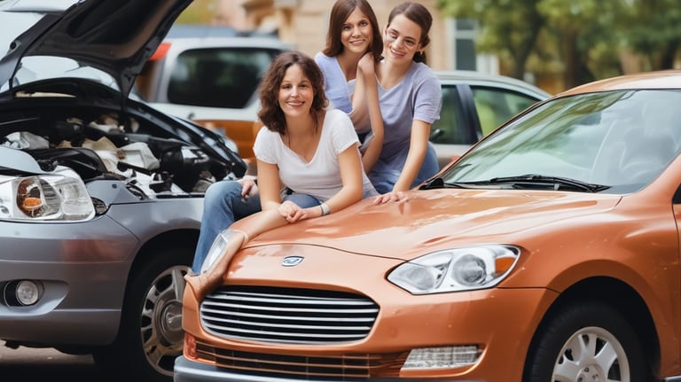 A car parked in a driveway, symbolizing auto insurance.