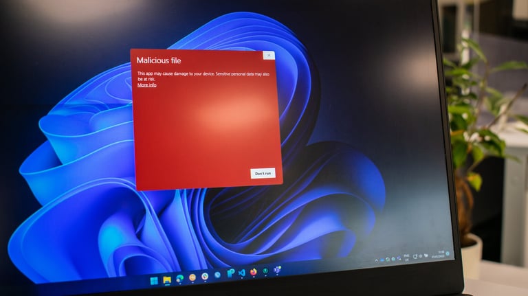 a laptop computer screen with a red screen