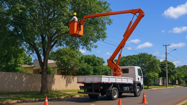 Remoção de galhos em áreas de risco