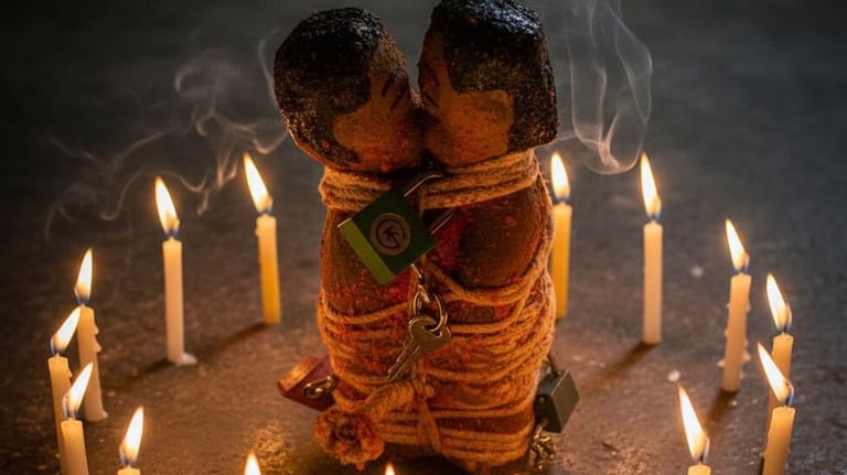 Partnerzusammenführung schnell: Ritual mit den beiden poupee Voodoo