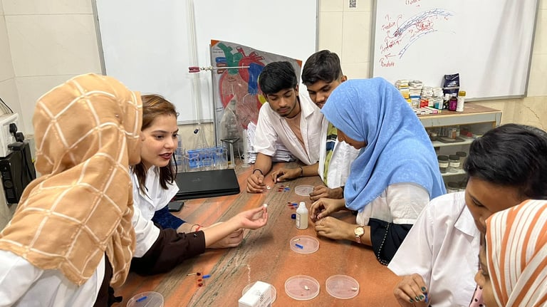 DOING PRACTICAL SESSIONS IN LAB