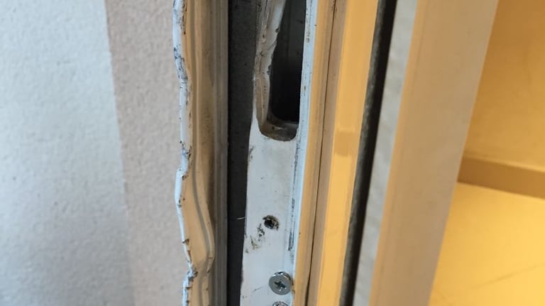 effraction encadrement .porte net opening serrure abimé réparation 