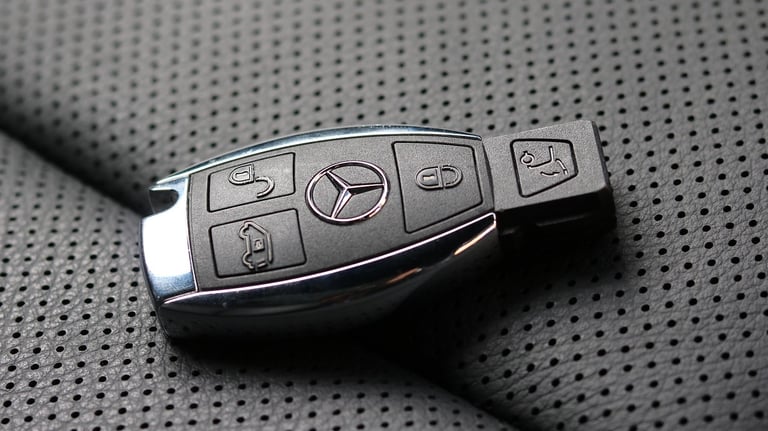 Chave de presença codificada, carro de luxo mercedes
