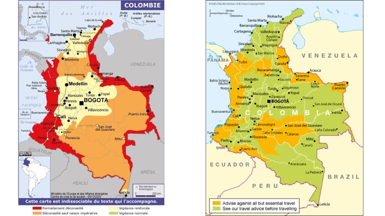 zones rouges colombie comparaison rayona