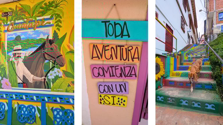 murs colorés guatapé