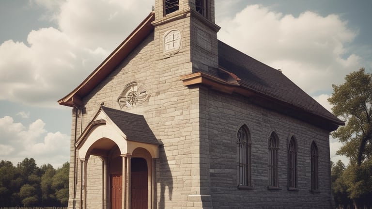 A curved facade covered in white latticework