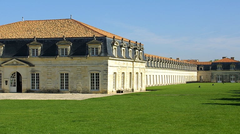 a large touristy building called Corderie Royale in Rochefort, France