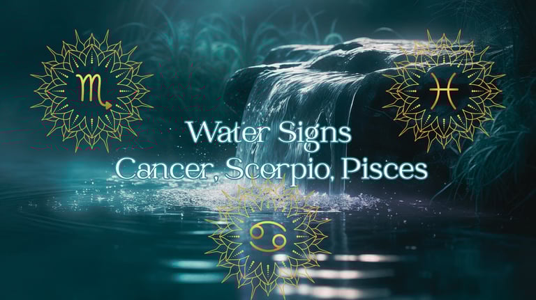 Water signs Cancer, Scorpio, Pisces