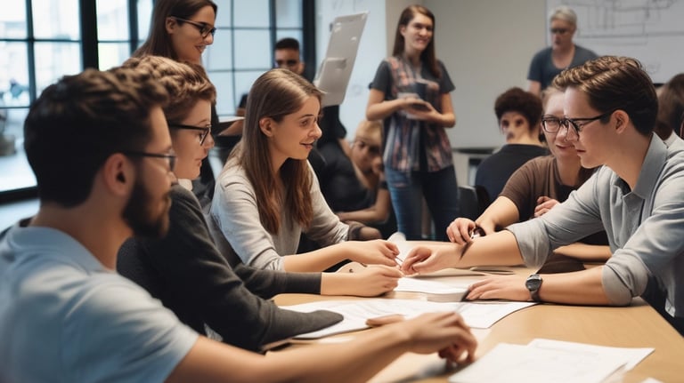 A curved facade covered in white latticework