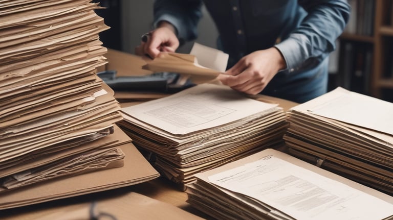 A nighttime scene in a wooded area with a small investigation site. Police tape surrounds a few vehicles, including a vintage car and a police car with flashing lights. A person is adjusting equipment that appears to be set up for illumination or investigation.