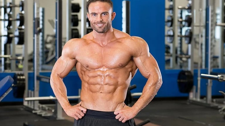 a man with a muscular body and a muscular body