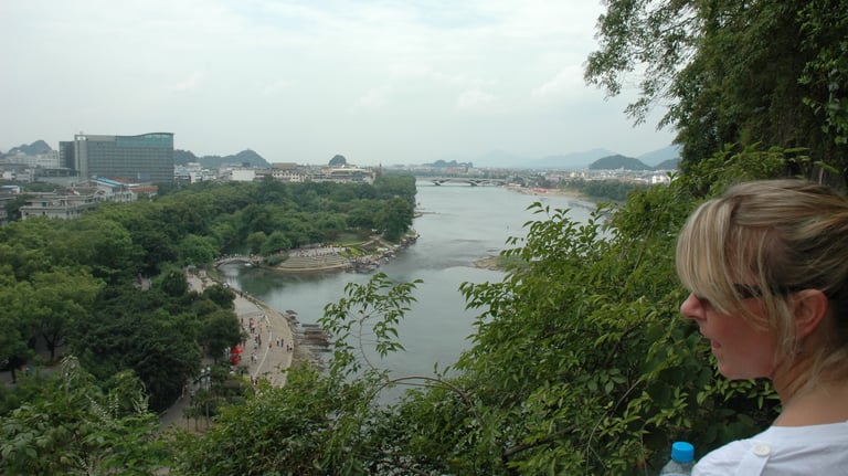 Nick and Tracey Billington at the River near Guilin in China