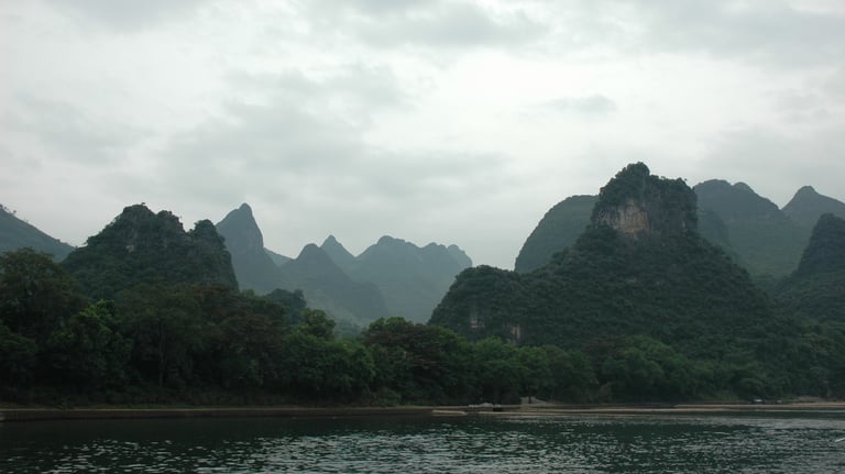 Tracey Billington on the river Li cruise, Guilin, China