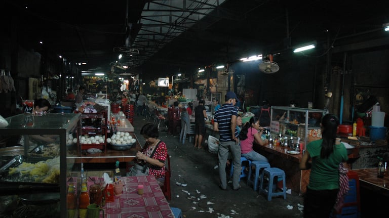 Night markets in Phnom Penh, Cambodia