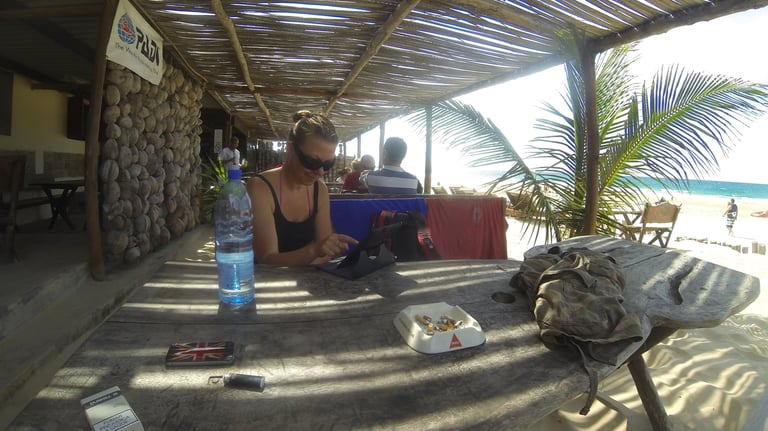 Tracey Billington at Tofo Scuba, Tofo Beach, Praia do Tofo, Mozambique