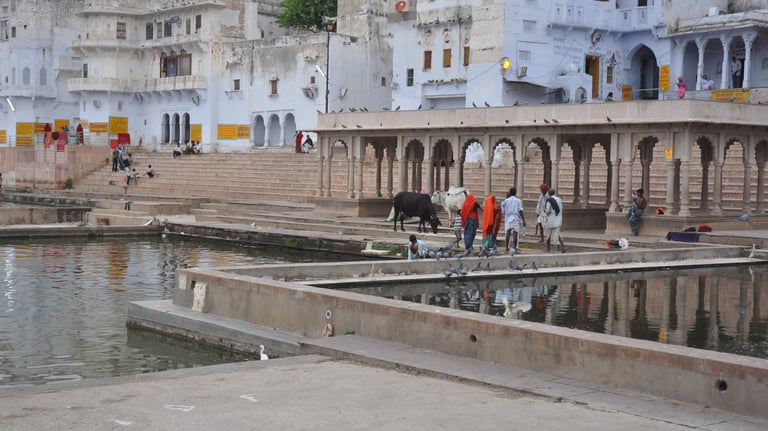 Pushkar lake and ghats, Rajasthan, India