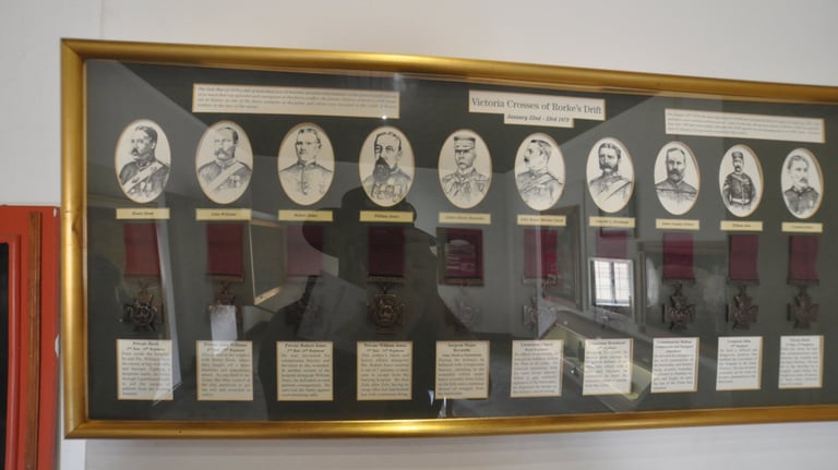 victoria crosses at the Rork's Drift Battlefield site and museum, Rork's Drift, South Africa