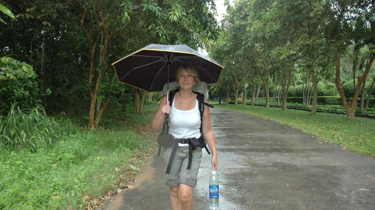 Tracey Billington near the Bavet Boarder in Vietnam