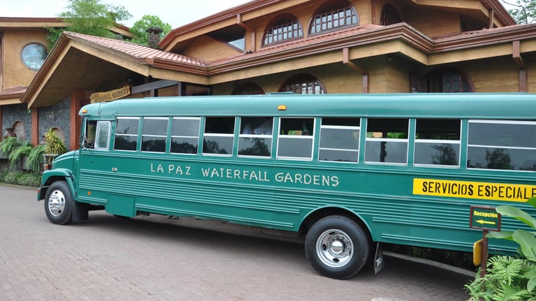 Shuttle bus at the La Paz Waterfall Garden and Nature Park, Costa Rica