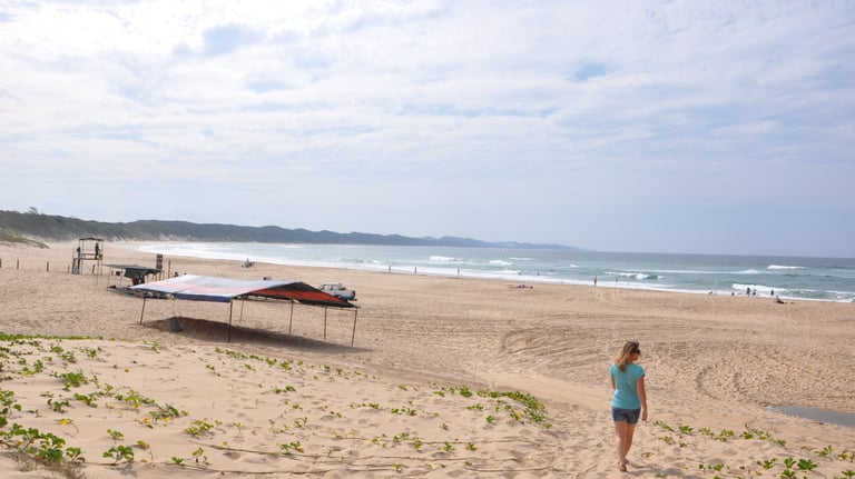 Cape Vidal Beach in the Isimangaliso wetland park, St Lucia, South Africa