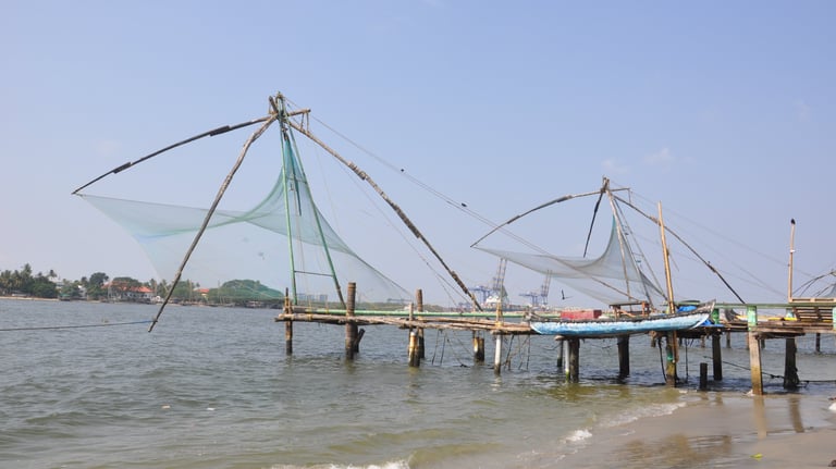 Chinese fishing nets, Kochi, Kerala, India.