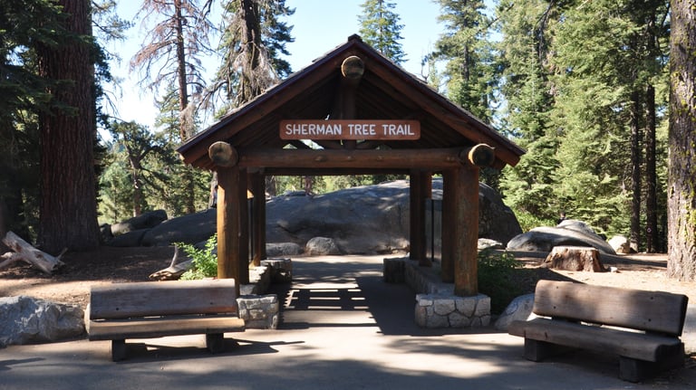 entrance to the General Sherman Tree trail, sequoia national park