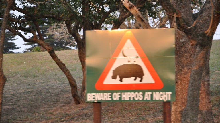hippo sign, St Lucia, South Africa