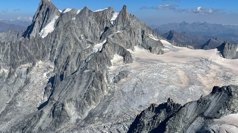 view from the Aguille du midi, chamonix, france