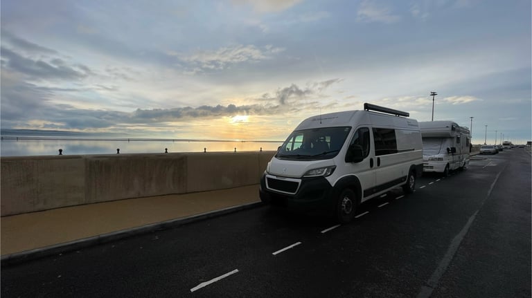 camper on the south parade, West Kirby, the Wirral