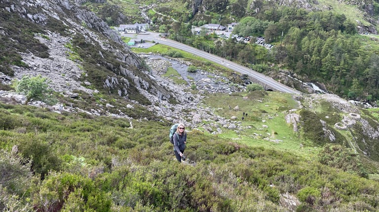 the path from the troll bridge up to the summit of Pen yr Ole Wen