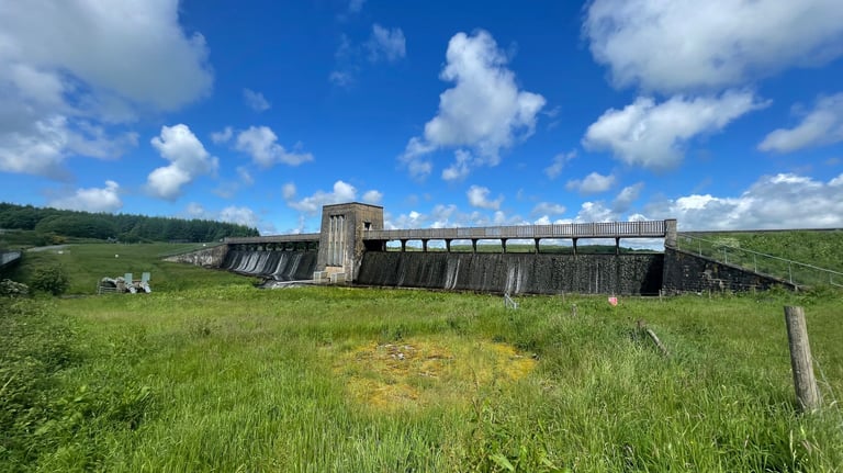 The Cefni Reservoir dam, Llangefni