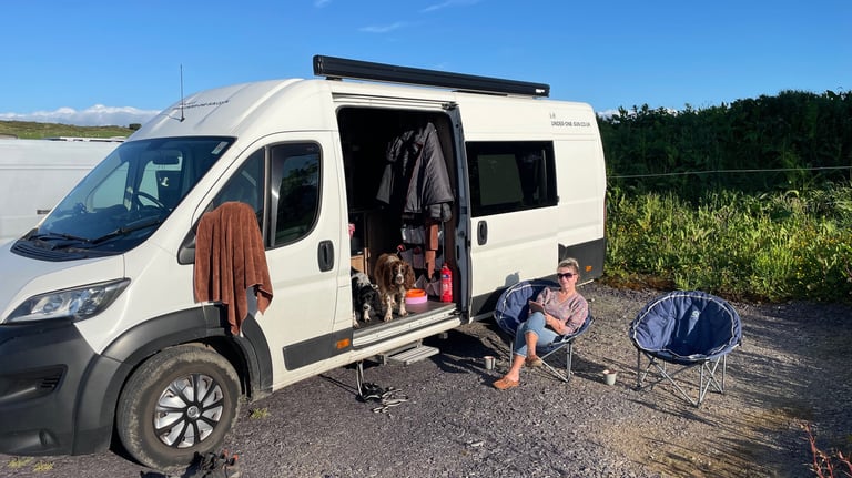 Tracey Billington by her camper van