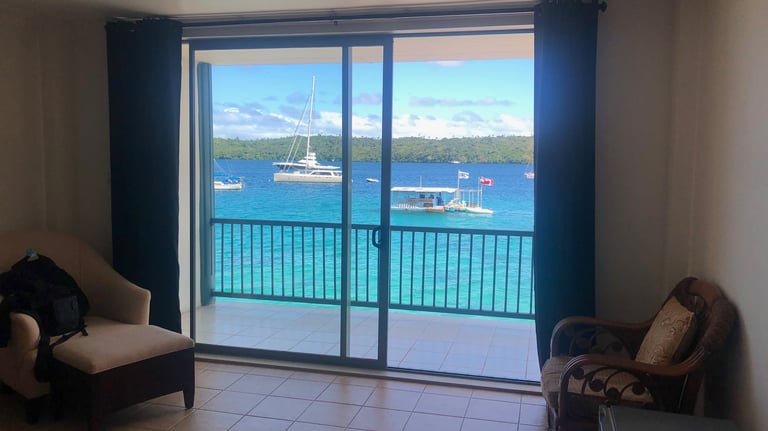 Puataukanave hotel room view, Neiafu, Vava'u, the Kingdom of Tonga