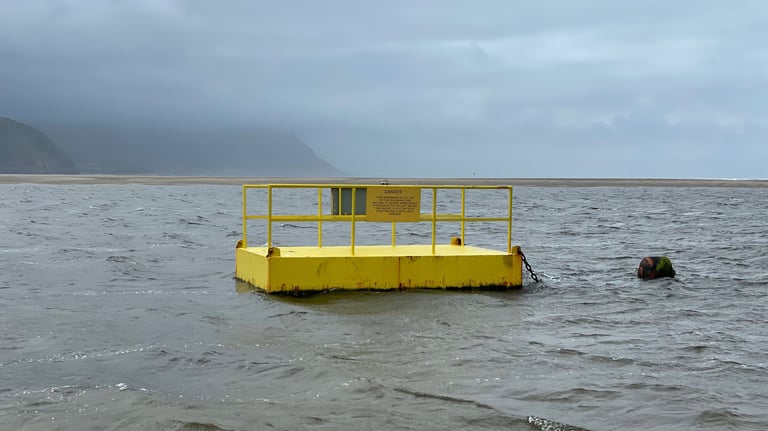 Deganwy Beach refuge pontoon, Deganwy, North Wales