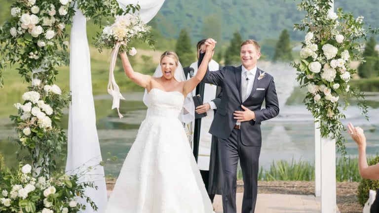 Wedding Ceremony at the Barn on New River in the Blue Ridge Mountains of NC
