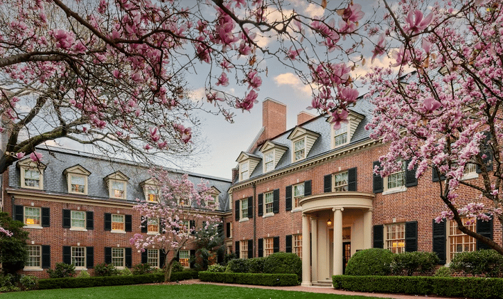 Chapel Hill, NC wedding venue, the Carolina Inn, live wedding painter spring blossoms