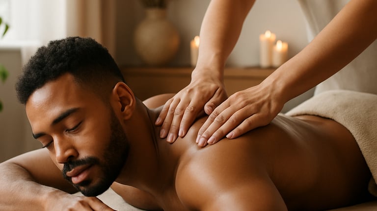 a man getting a relaxing massage in Leicester from FS Sports Therapy