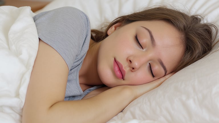 Woman sleeping comfortably