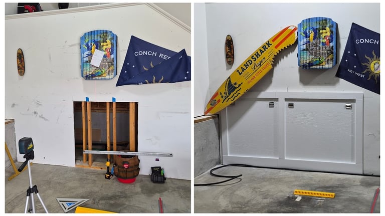 Before and after of crawl space access 