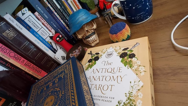 a book on a desk with a cup of coffee and a book