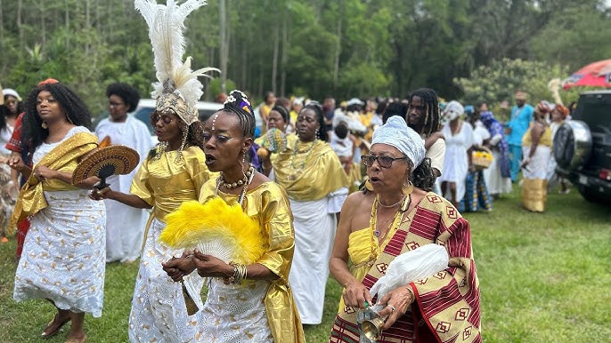 Villagers parade Osun Festival at Oyotunji African kingdom