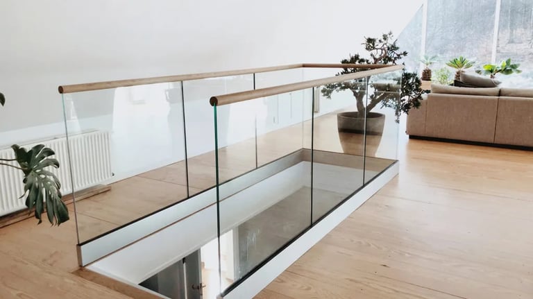 garde corps en inox e verre trempé 