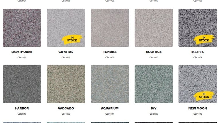 Quartz epoxy color chart, natural quartz textured, hygienic, and extremely robust floors