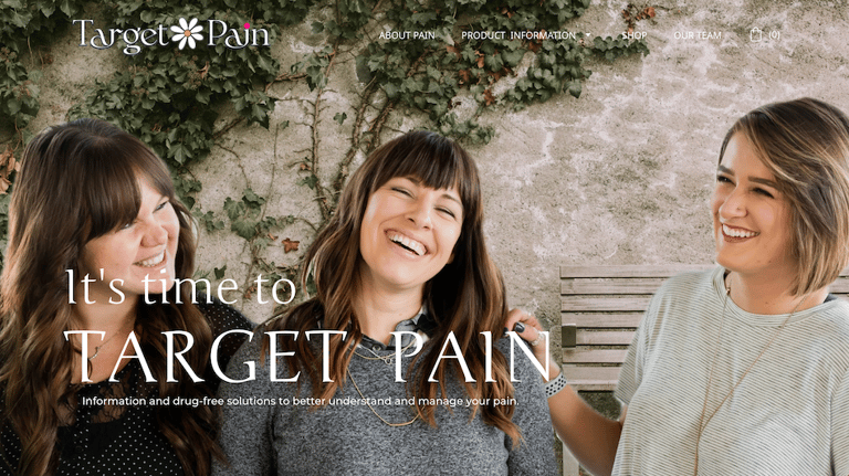 Screenshot of Target Pain webiste homepage.