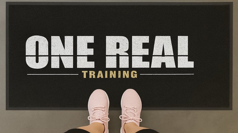 Felpudo con logo para gimnasio de One Real Training