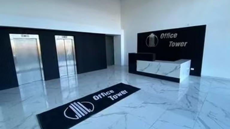 Felpudo con logo personalizado office tower