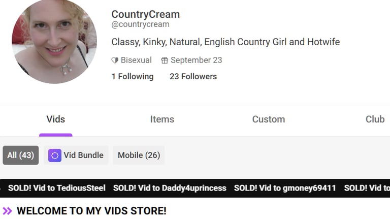 @countrycream ManyVids