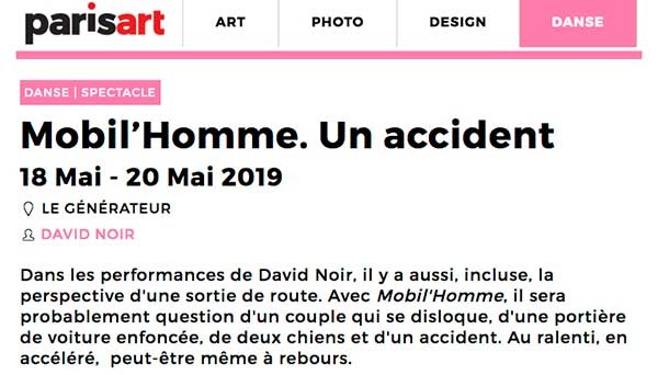 Mobil'Homme. Un accident | parisart 